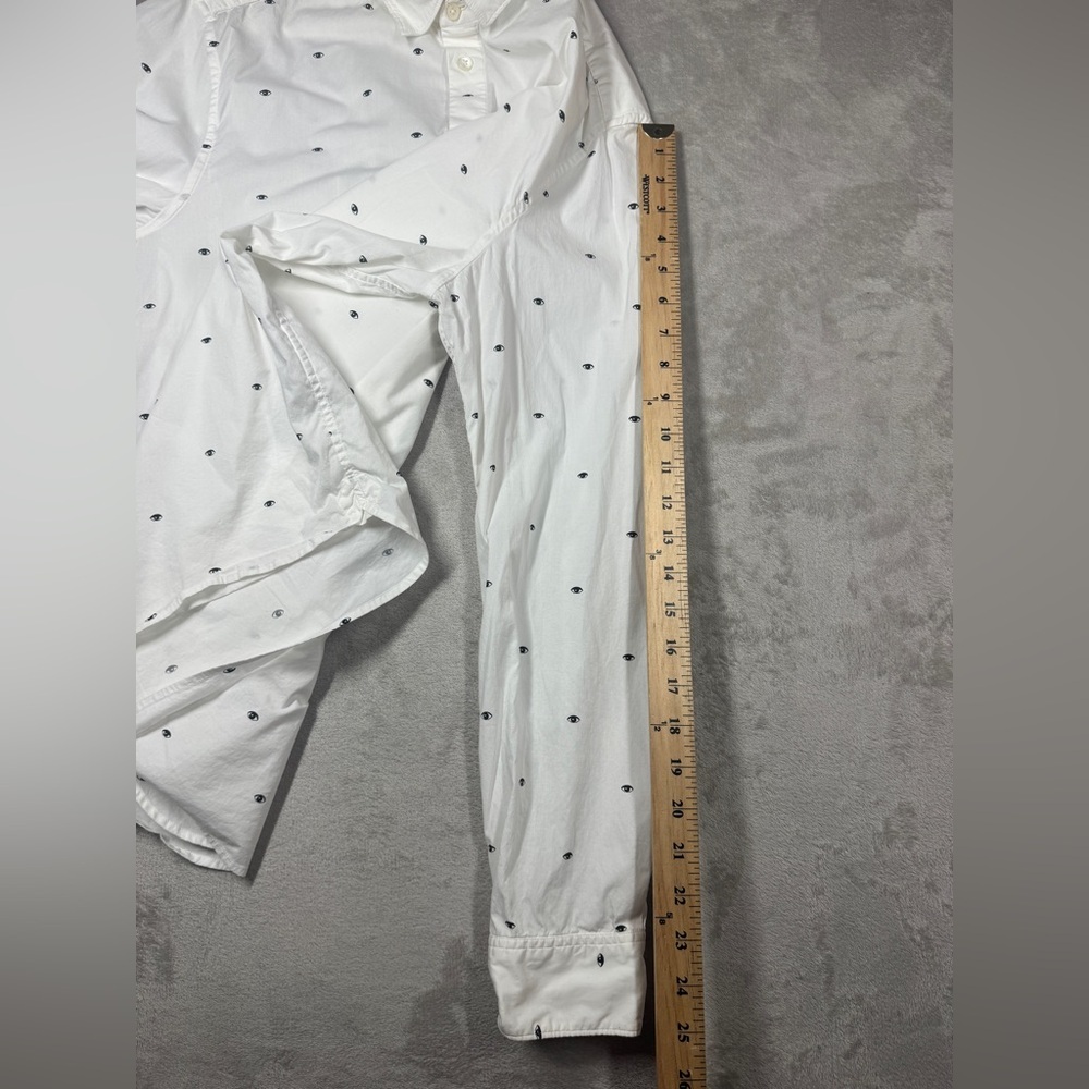 Kenzo Paris White Multi Eye Cotton Poplin Blend Slim Fit Collared Shirt 42-16.5 - Picture 10 of 16